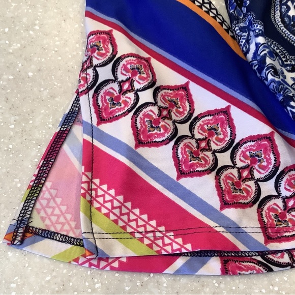 Melissa Paige Dress Size Medium Multicolored Floral Present Long Sleeves V-Neck - Picture 9 of 12